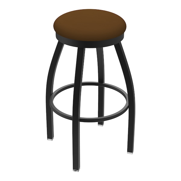 25" Swivel Counter Stool, Black Wrinkle, Canter Thatch Seat
